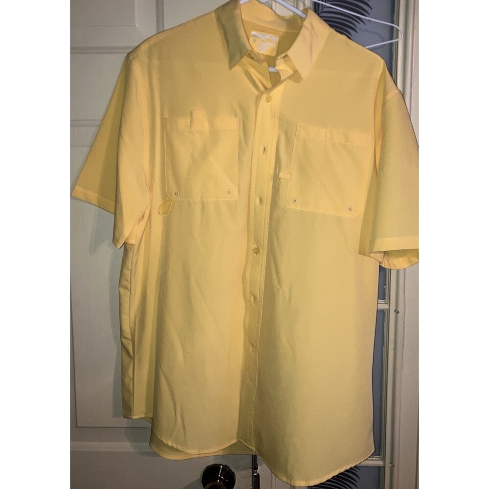 Reel Legends Men’s Fishing Shirt Bright Lemon Yellow Small